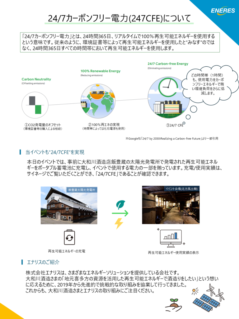 コメとカンパイ”で電力を見える化、10月5日大和川酒造店さまのイベントに出展 │ 株式会社エナリス │ ENERES